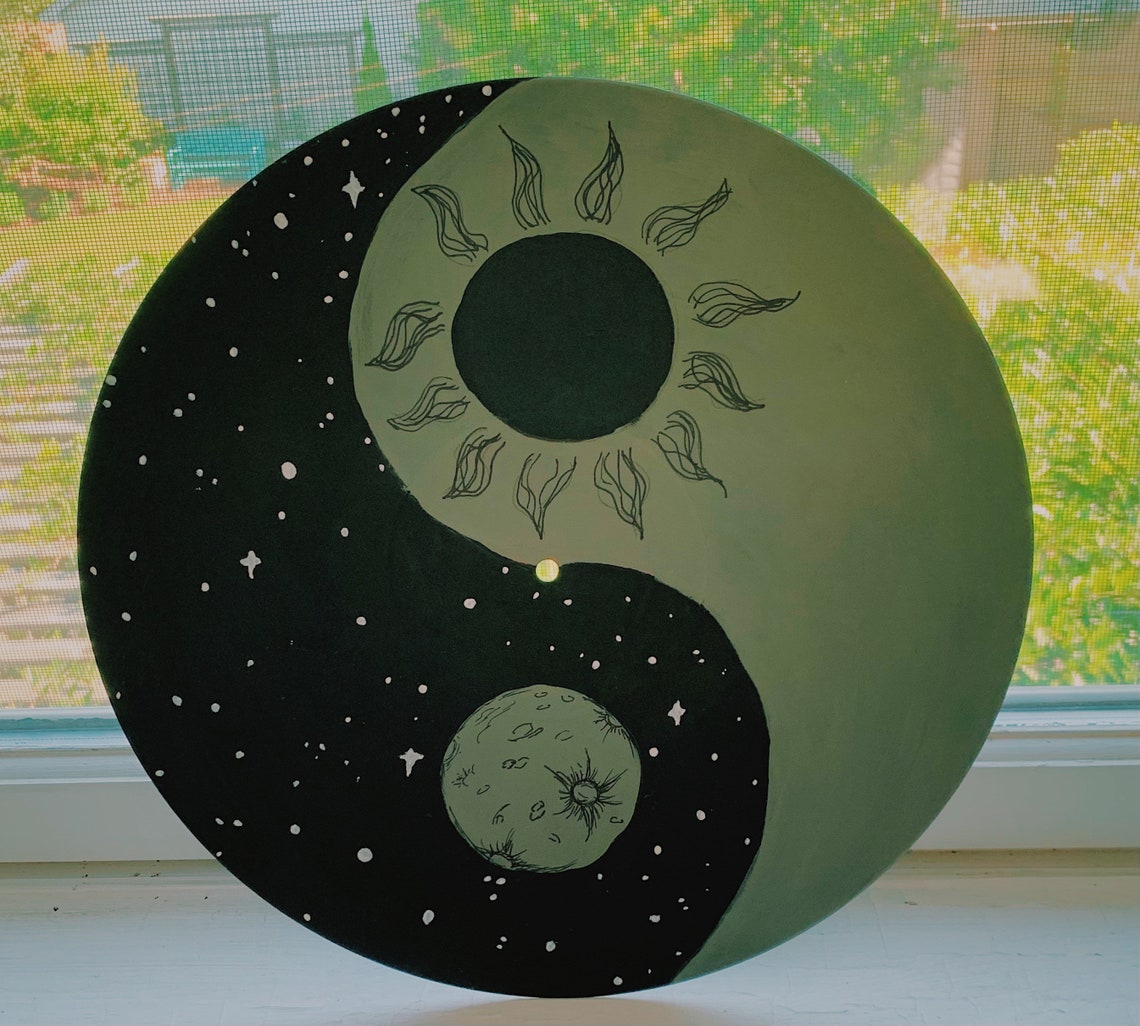 Painted Vinyl Record yin And Yang Etsy