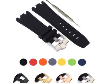 Audemars Piguet Watch Band-WBH Band Compatible with AP Royal Oak Offshore Diver, Rubber Silicone 28mm Watch Strap