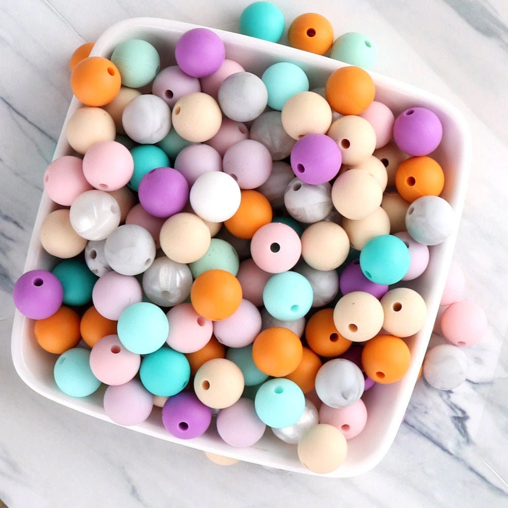 100 Pack Silicone Beads Round 9mm/12mm/15mm Loose Beads Etsy