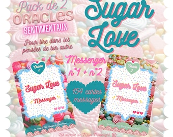 Pack 2 Oracles "Sugar Love Messenger 1 + 2" (154 cards + bags)