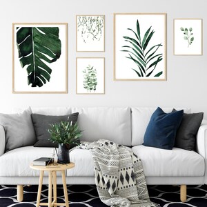 Satz von 5 Drucke, Wand-Kunst-Dekor, grün Wandkunst, Aquarell, Home Decor, botanische Wandkunst, Pflanze Druck, druckbare Wand-Dekor