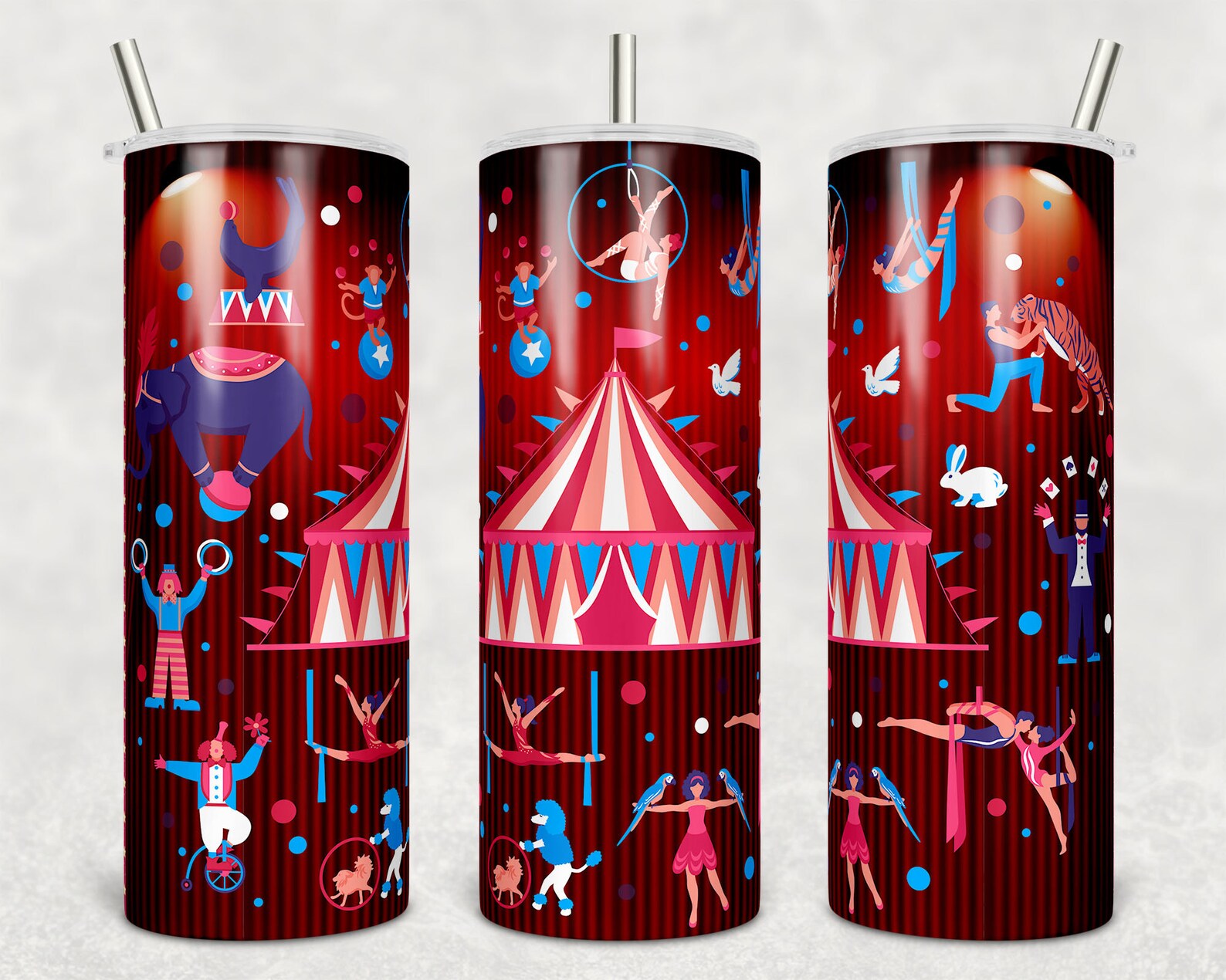 Circus Tumbler PNG Sublimation Tumblers PNG 20oz Skinny Etsy