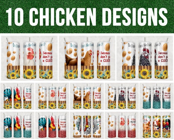 Chicken Tumbler PNG BUNDLE Sublimation Tumblers Bulk Png 20oz Skinny  Tumbler Template Crazy Eye Chicken Png Tumbler Wrap BONUS 