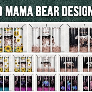 Mama Bear Tumbler Template, Bear Glitter 20oz Skinny Tumbler, Love Mama  Design Png, Mama Sublimation Design, Mother's Day Gift, Instant Download -  So Fontsy