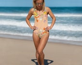 Nude Flowers One Piece Swim suit