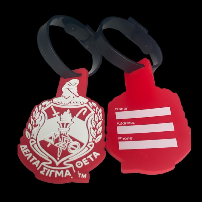 Delta Sigma Theta luggage tags D-Crest in Red