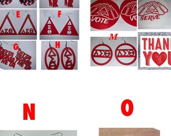 DELTA SIGMA THETA Wood Earrings