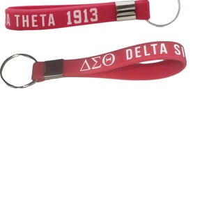 DELTA SIGMA THETA Silicone Wrist Keychain Available in Red and Black Red