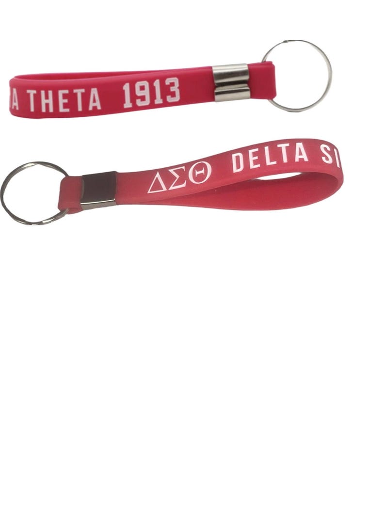 DELTA SIGMA THETA Silicone Wrist Keychain Available in Red and Black Red
