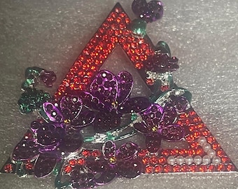 DST AFRICAN VIOLET Bling and Pearl Brooch