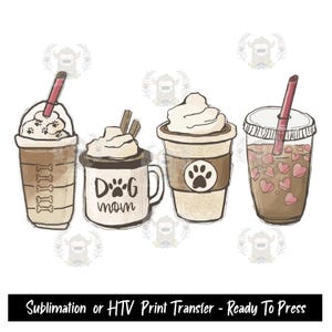 Sublimation Print Transfer Tshirt Transfer, Dog Mom Coffee, Dog Mama, Dog Lover, Pet Lover Coffee Lover, Heat Transfer, Dog Mom gift