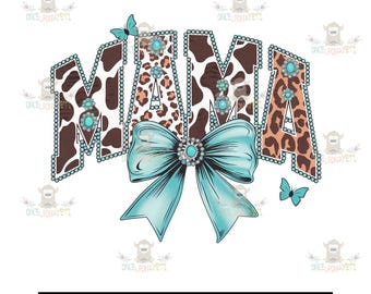 MAMA Leopard Turquoise Western Cowhide Croquette - Printed Sublimation Transfer