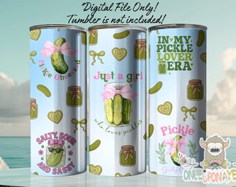 Just A Girl Who Loves Pickles - 20oz skinny Tumbler Wrap (digitaal bestand)