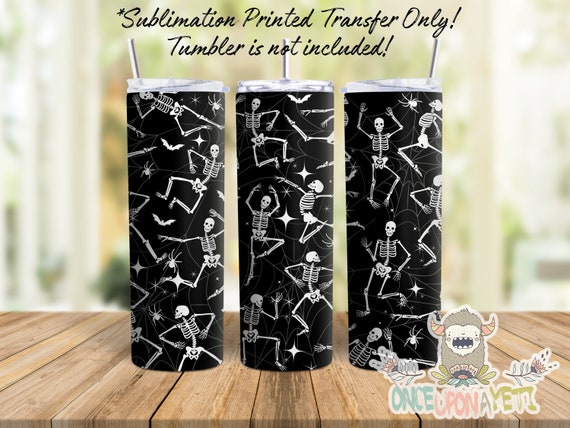 Dancing Skeletons Sublimation Transfer: 20 oz Skinny Tumbler