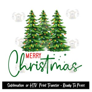 Sublimation Print Transfer,  Ready to Press, Shirt Transfers,  Heat Press Ready, Merry Christmas, Vintage Christmas, Christmas Tree