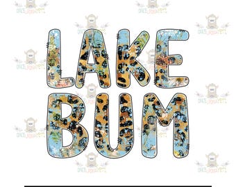 Lake Bum Sublimation Design: Leopard Floral Print (PNG File)