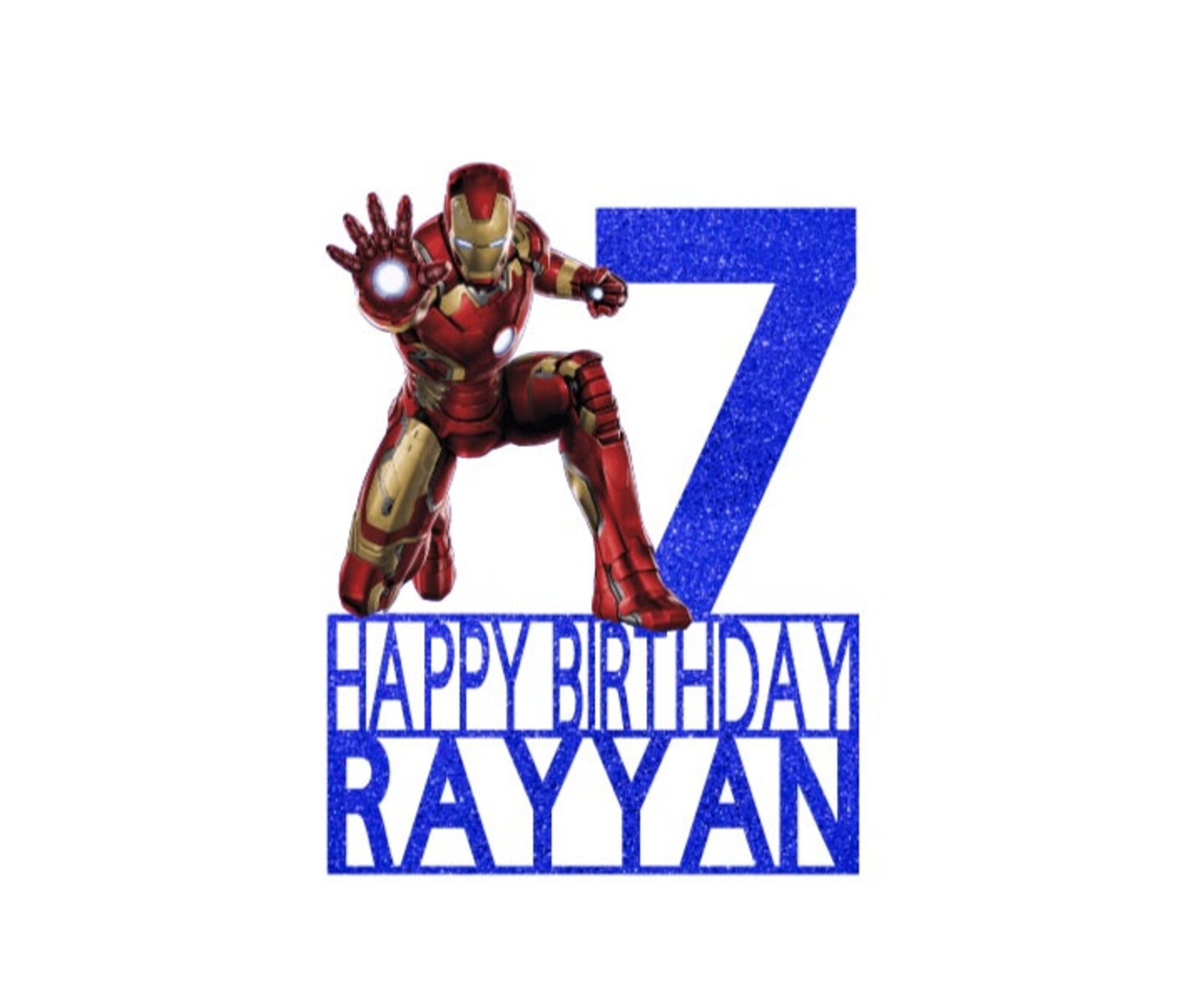 Iron Man Cake Topper Custom Name & Number Etsy UK