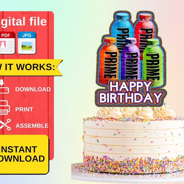 Prime Drink Cake Topper Etsy Canada