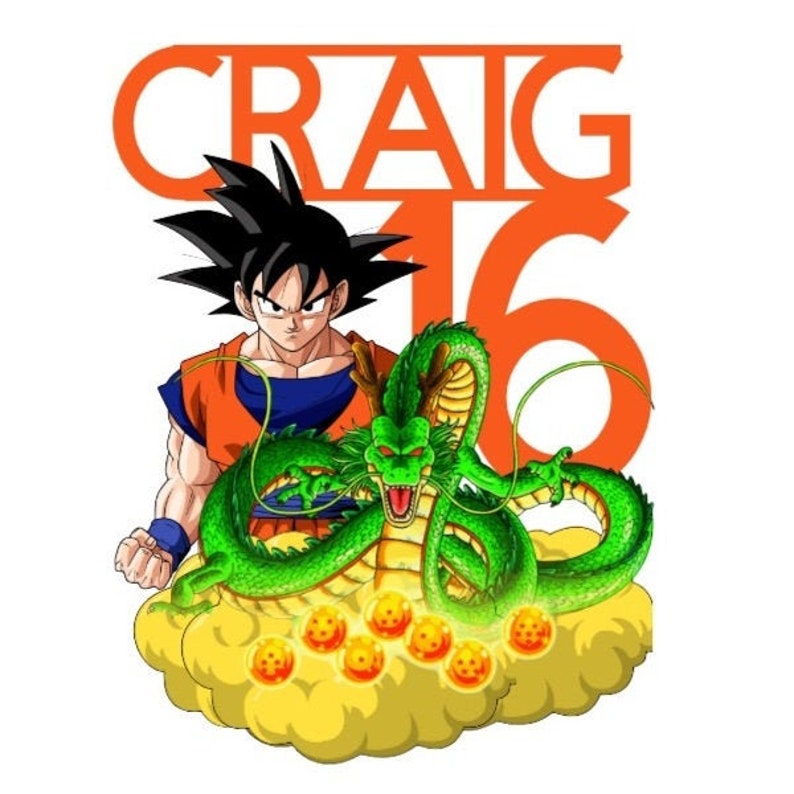 DBZ dragon ball z goku cake topper custom name & number Etsy