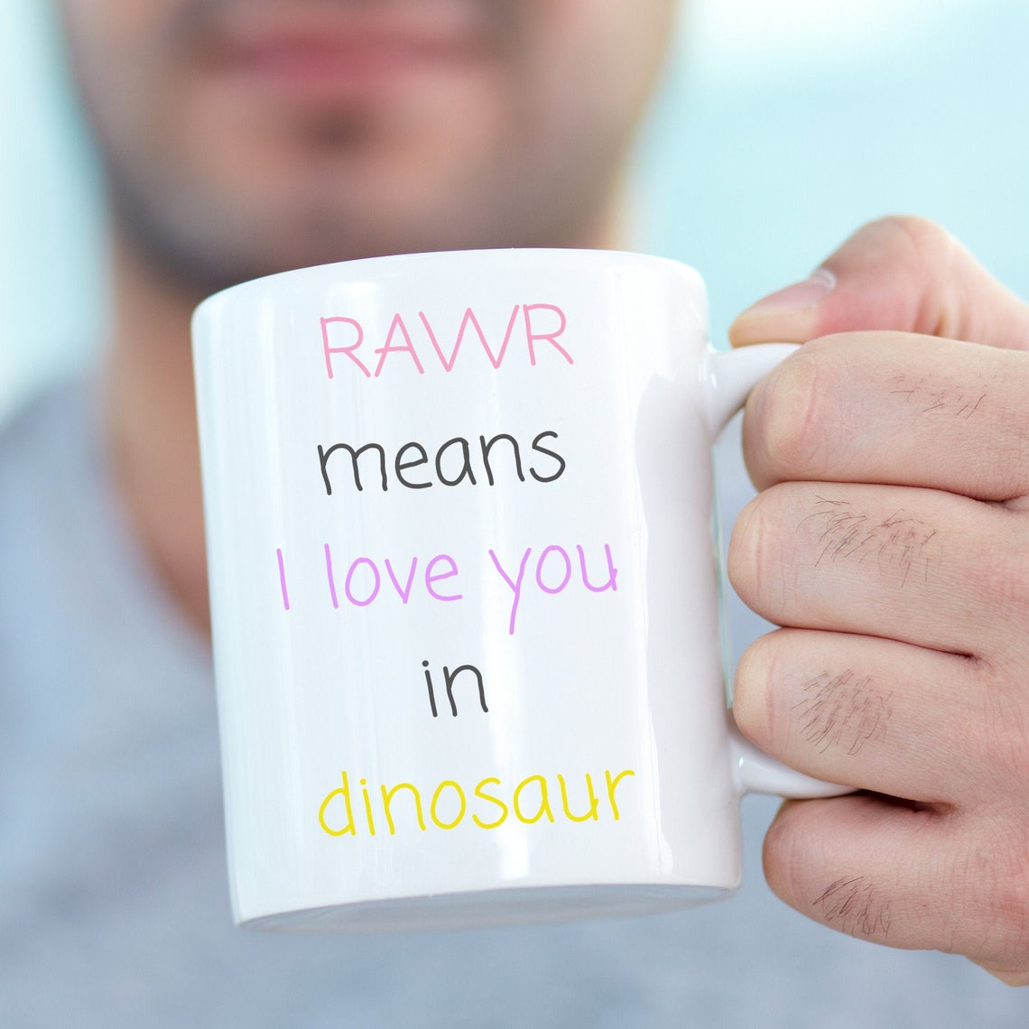 Que Veux Dire Rawr Rawrsome Dad Ceramic Mug 11oz Rawr veut dire que je taime | Etsy