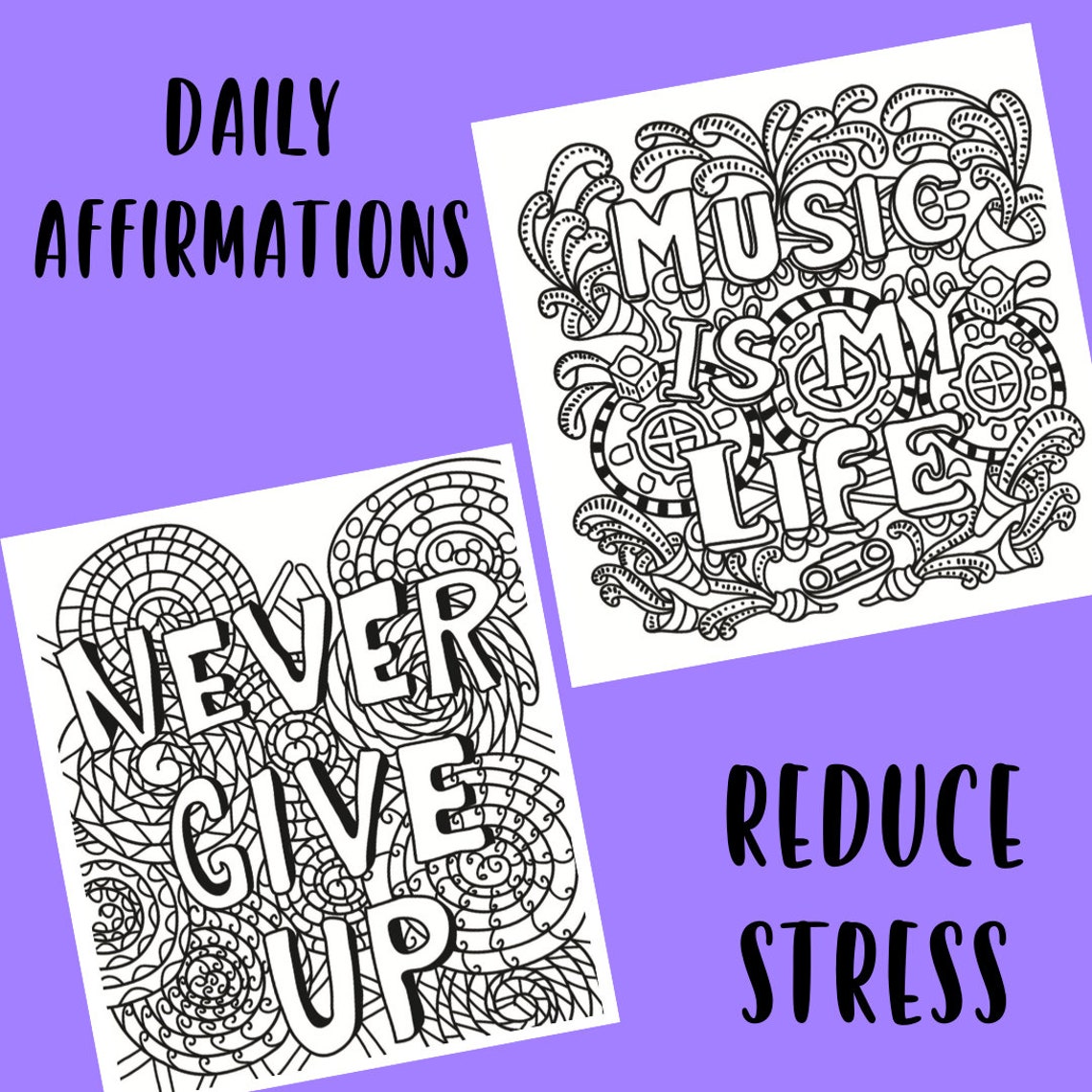 Printable Adult Coloring Pages Chill Out and Color - Etsy
