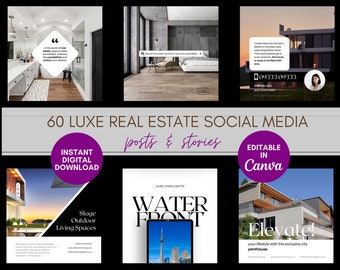 Real Estate Social Media Templates, Real Estate Instagram Posts, Realtor Social Media, Real Estate Instagram Stories, Realtor Templates