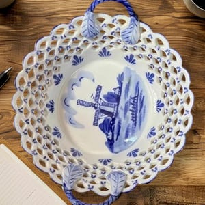 Vintage Holland Ceramic Bowl - Decorative Dutch Pottery Art