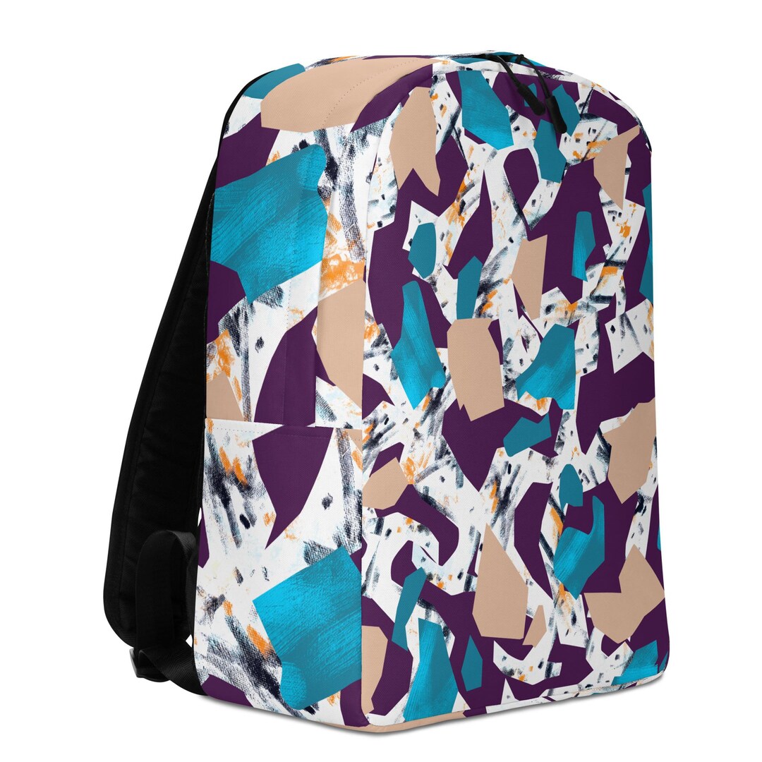 Abstract Pattern Backpack Abstract Colorful Geometric Backpack – Modern Minimalist School ...