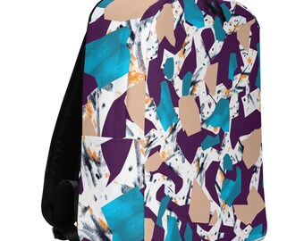 Abstract Colorful Geometric Backpack – Modern Minimalist School & Travel Bag