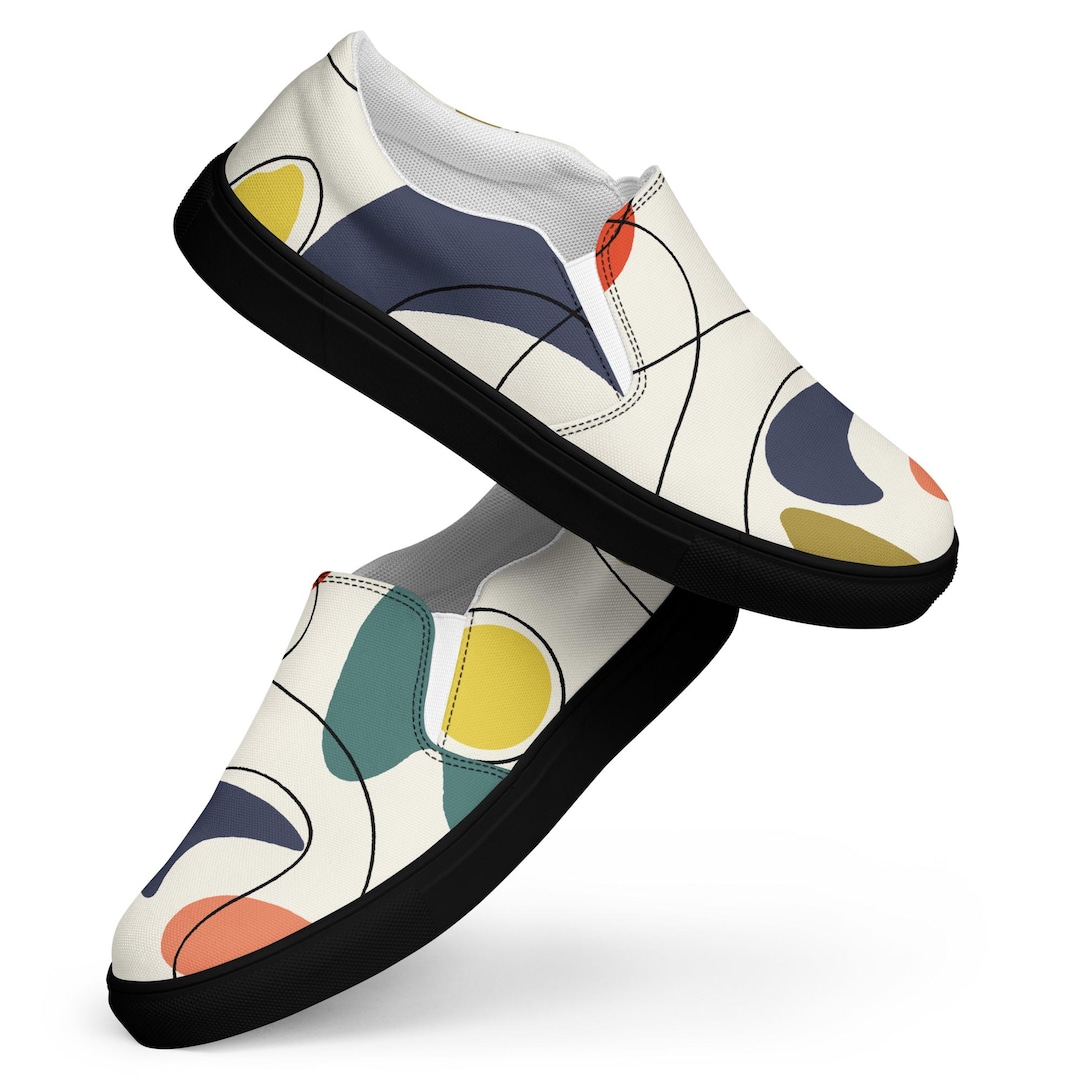 Abstract Art Slip-on Canvas Shoes: Colorful Artsy Sneakers - Etsy