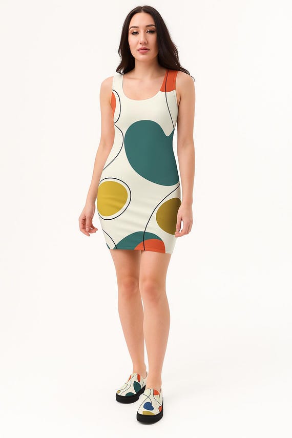 modern bodycon dresses Modern Bodycon Dress With Striking Geometric Design