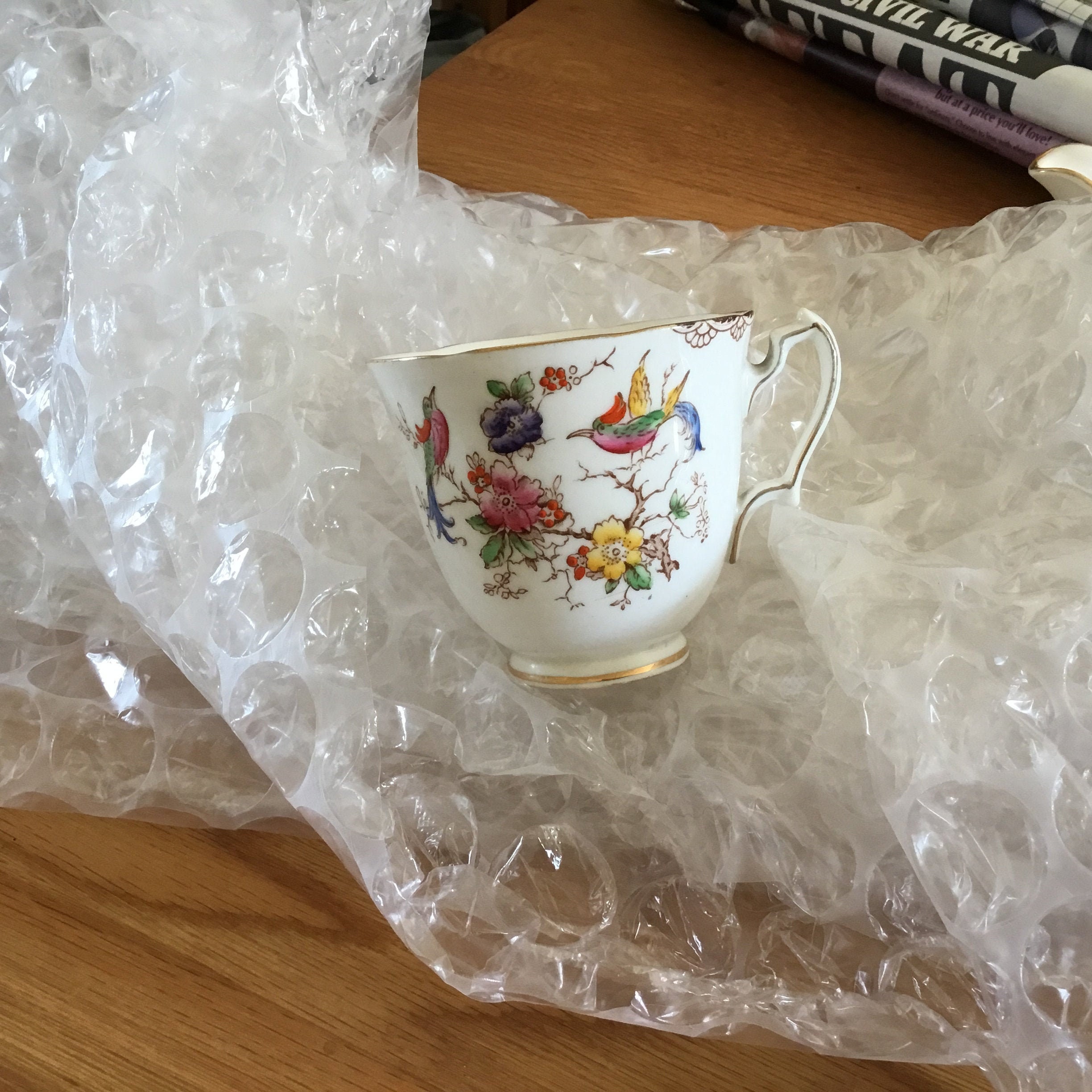 Adderley bone China flowers and birds Sadler teapot cream Etsy