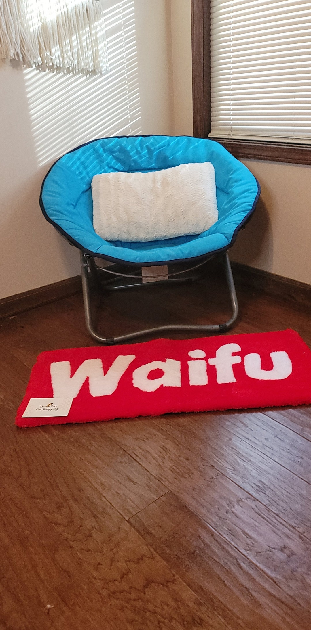 Waifu Rug Waifu Red and White Rectangle Rug - Etsy