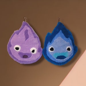 Kawaii fire demon inspired tufted rug/art