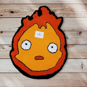Anime fire demon inspired tufted rug/art