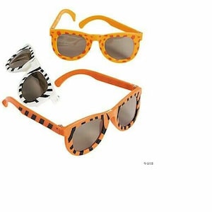 Zoo Jungle Safari Party Favours PK of 6 Plastic Animal Print Glasses Sunglasses