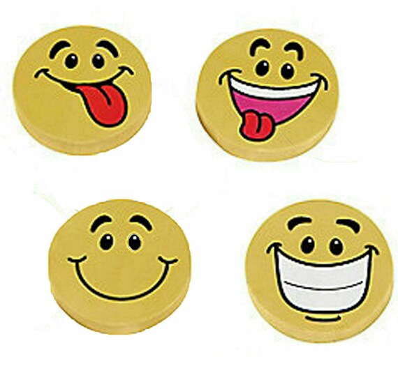 Smiley Face Emoticon Emoji Party Pencil Erasers Favours Eraser Etsy
