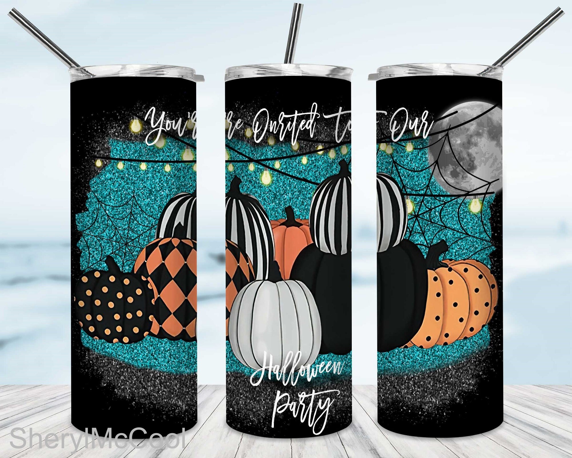 Halloween 20oz Skinny Tumbler Straight&Tapered Designs Etsy