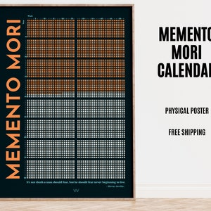Printed Memento Mori Calendar, Stoic Art, Physical Stoic Life in Weeks Calendar, Printed Life Calendar Poster, Stoicism Art, Marcus Aurelius