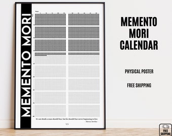 Memento Mori Life Calendar Poster: Stoic Philosophy Art