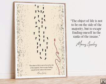 Marcus Aurelius Quote Poster: Stoic Philosophy Art Print, Critical Thinking