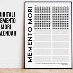 Memento Mori Life Calendar Stoicism, Stoic Poster, Marcus Aurelius, Seneca, Stoic Art, Stoicism Poster, Stoic quotes print Instant Download