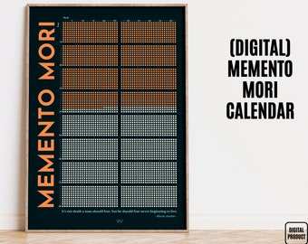 Memento Mori Life Calendar: Stoic Reflections Poster (Digital Download)