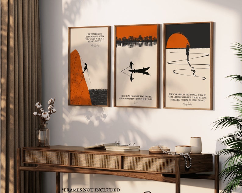 Introducing a captivating product, a Stoic set of 3 beautifully prints on Stoicism and Stoic wisdom, featuring famous quotes by Marcus Aurelius and Seneca, accompanied by modern and exquisite illustrations that resonate with these timeless words.