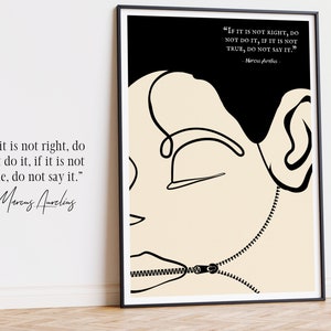 Arte de Marco Aurelio: Cita filosófica estoica - Decoración de pared estoica