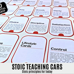 Jogo de cartas estóico, baralho de cartas de autodesenvolvimento, 20 cartas de filosofia de vida, conjunto de cartas de autocrescimento, cartas de citações de estoicismo, baralho de cartas inspirador