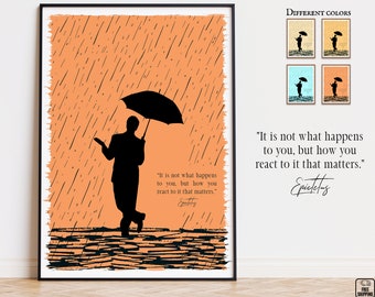 Epictetus Quote Art Print: Stoic Philosophy Illustration