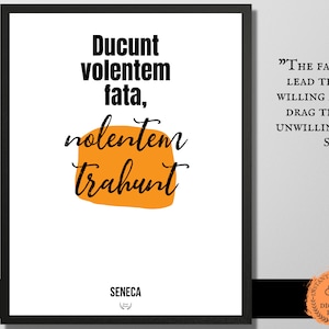 Latin Quote Wall Art printable, Latin Print Seneca Quote Stoic Poster Latin Wall Decor Latin Teacher gift for teacher, Phrase Latin Wall Art