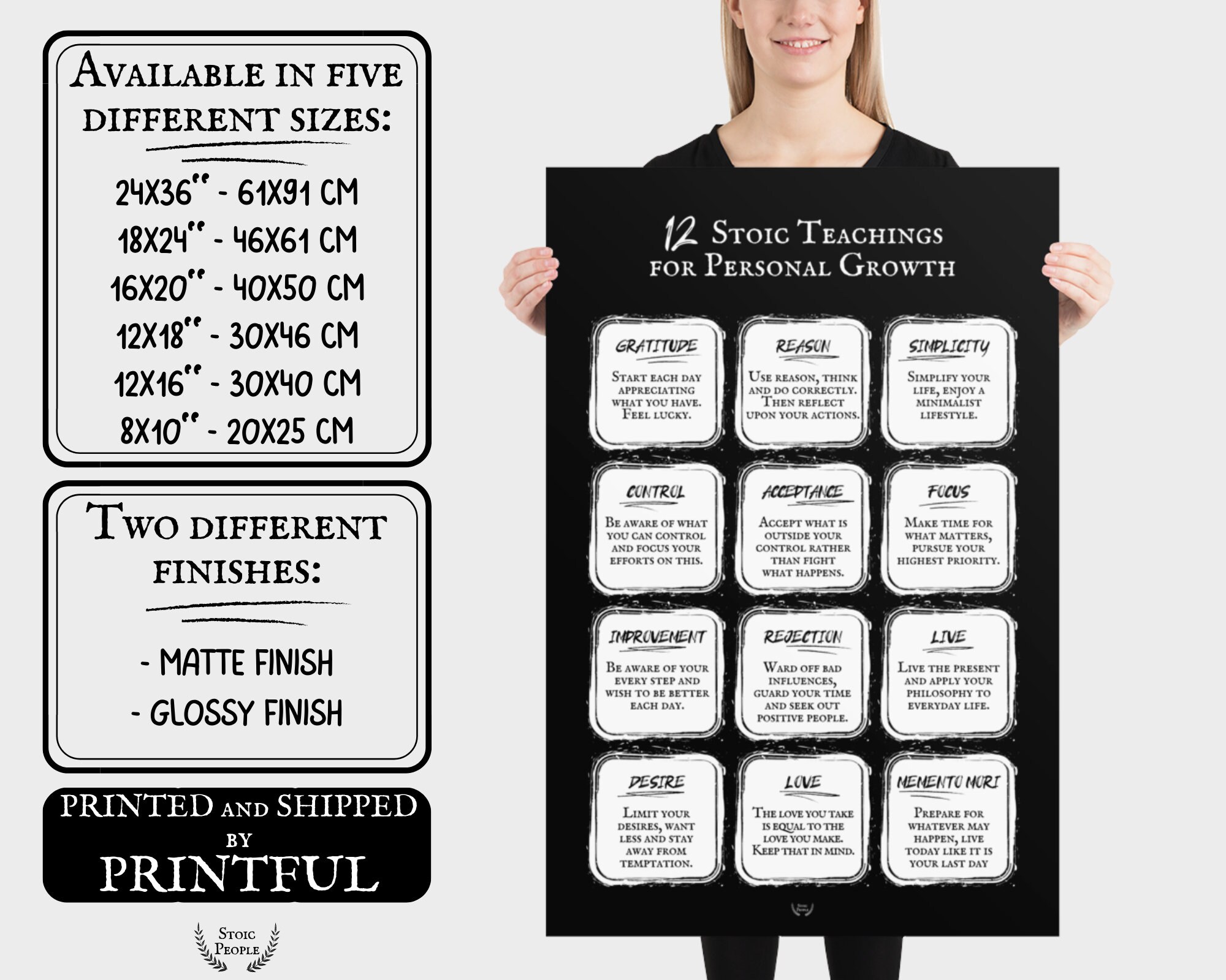 Stoic Principles Poster: Memento Mori, 4 Cardinal Virtues - Etsy