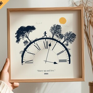 Póster de Memento Mori con cita de Séneca para decoración de pared, impresión Giclée cuadrada, regalo para mujer, filosofía estoica de Séneca, máxima de las cartas de Séneca